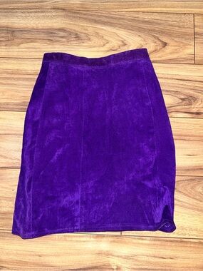 Phoenix Deep Purple Leather Pencil Skirt 24” Waist